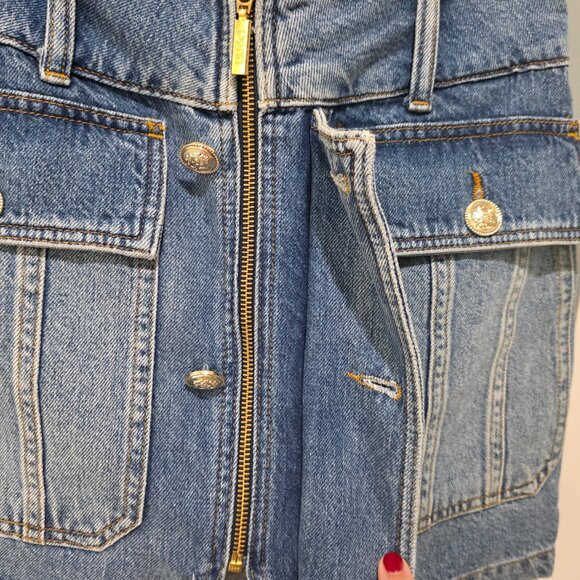 Liu Jo Milano Designer Jean Top & Skirt Set Women’s Size 6/27 Blue Denim - Picture 12 of 16